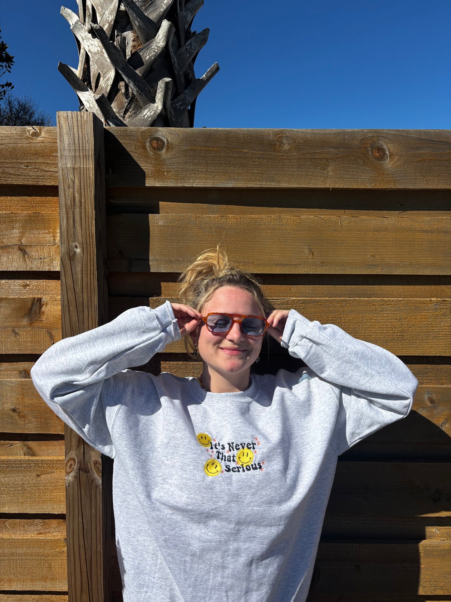 It's Never that Serious Crewneck ☺︎