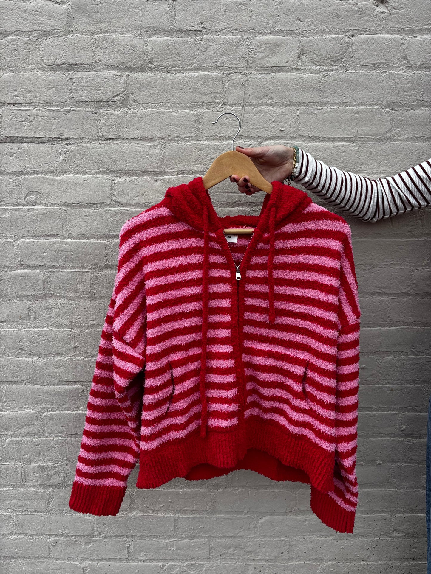 Pink and Red Striped Cardi