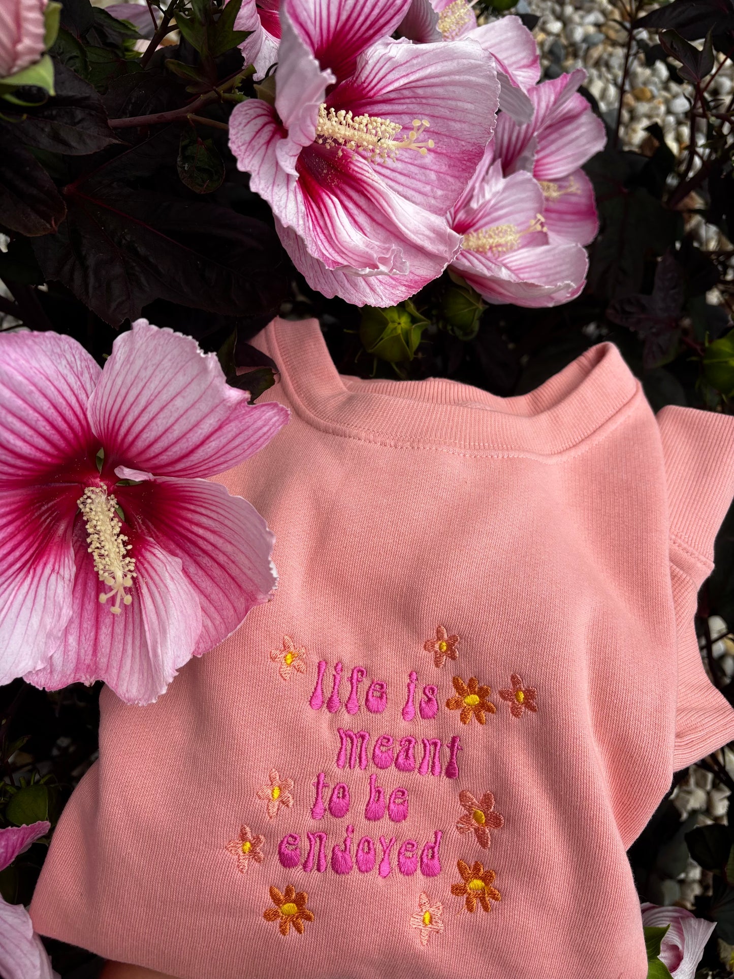 Life is Meant to be Enjoyed Embroidered Crewneck