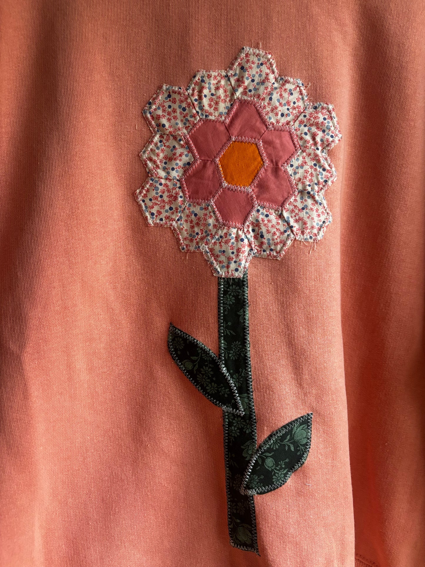 Grandma Flower Crewneck - Coral