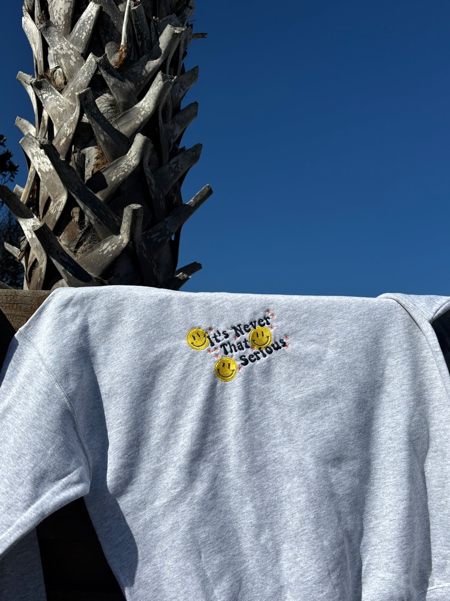 It's Never that Serious Crewneck ☺︎