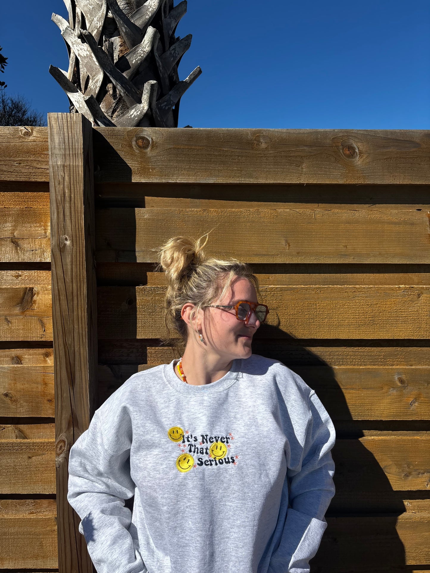 It's Never that Serious Crewneck ☺︎