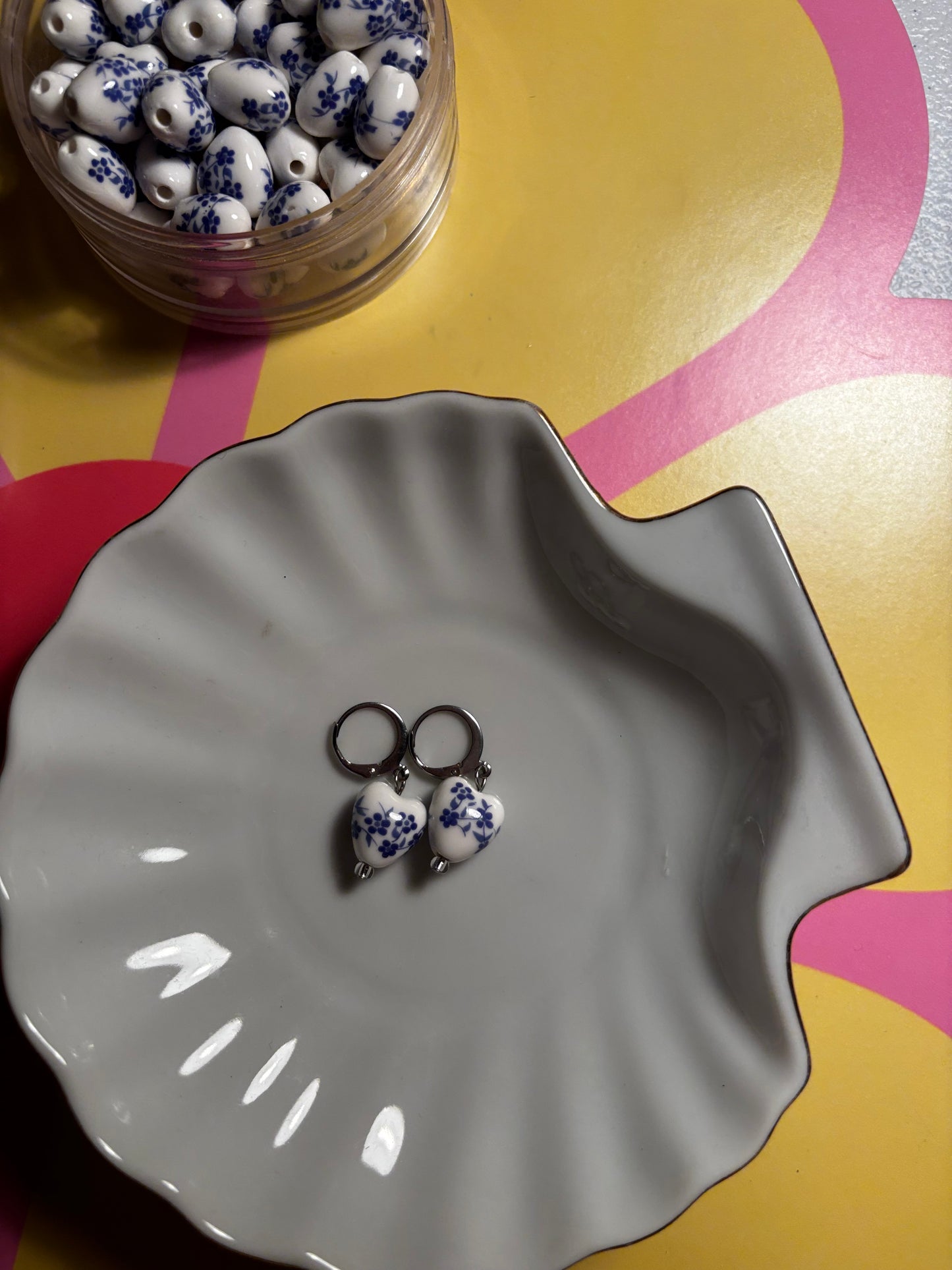 Porcelain Heart Earrings