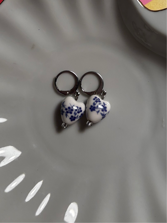 Porcelain Heart Earrings