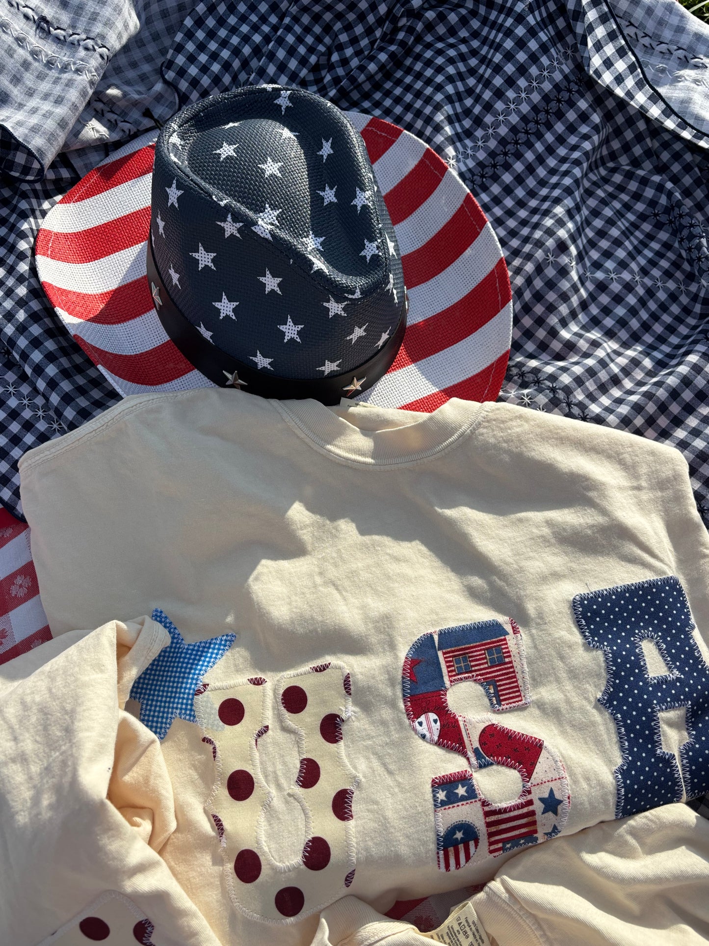 USA tee - Cream