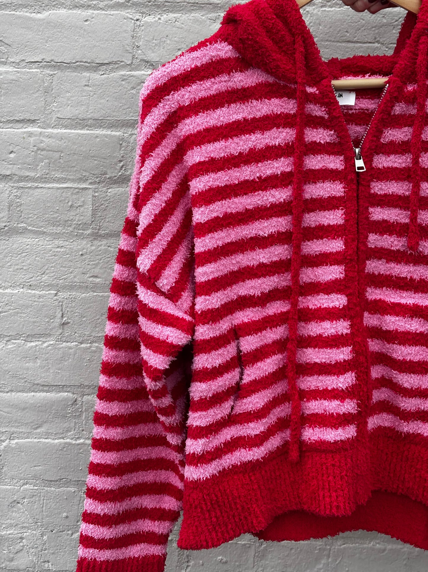 Pink and Red Striped Cardi
