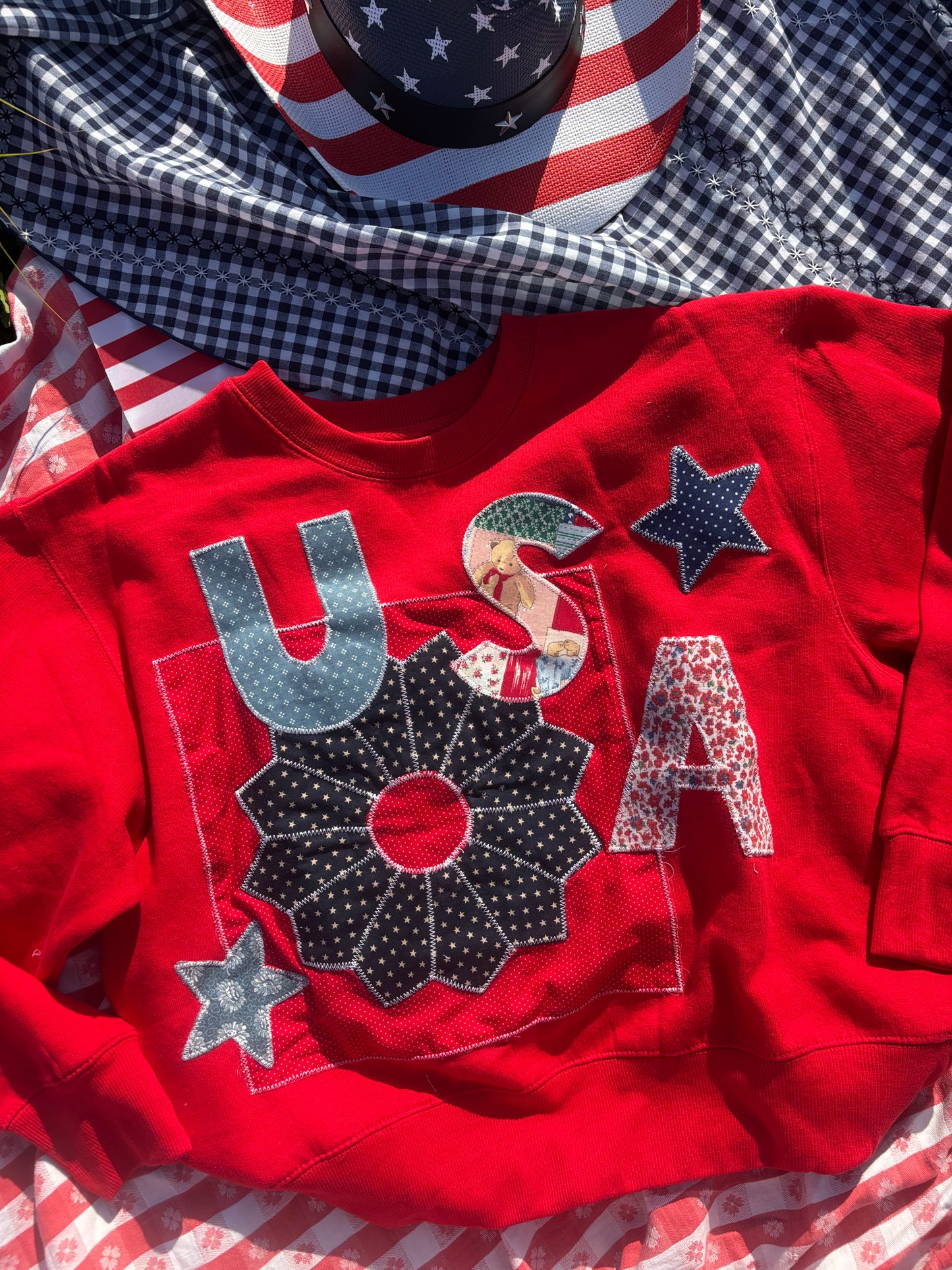 Quilted USA Crewneck - Small
