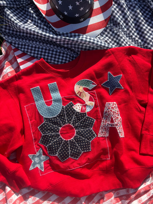 Quilted USA Crewneck - Small
