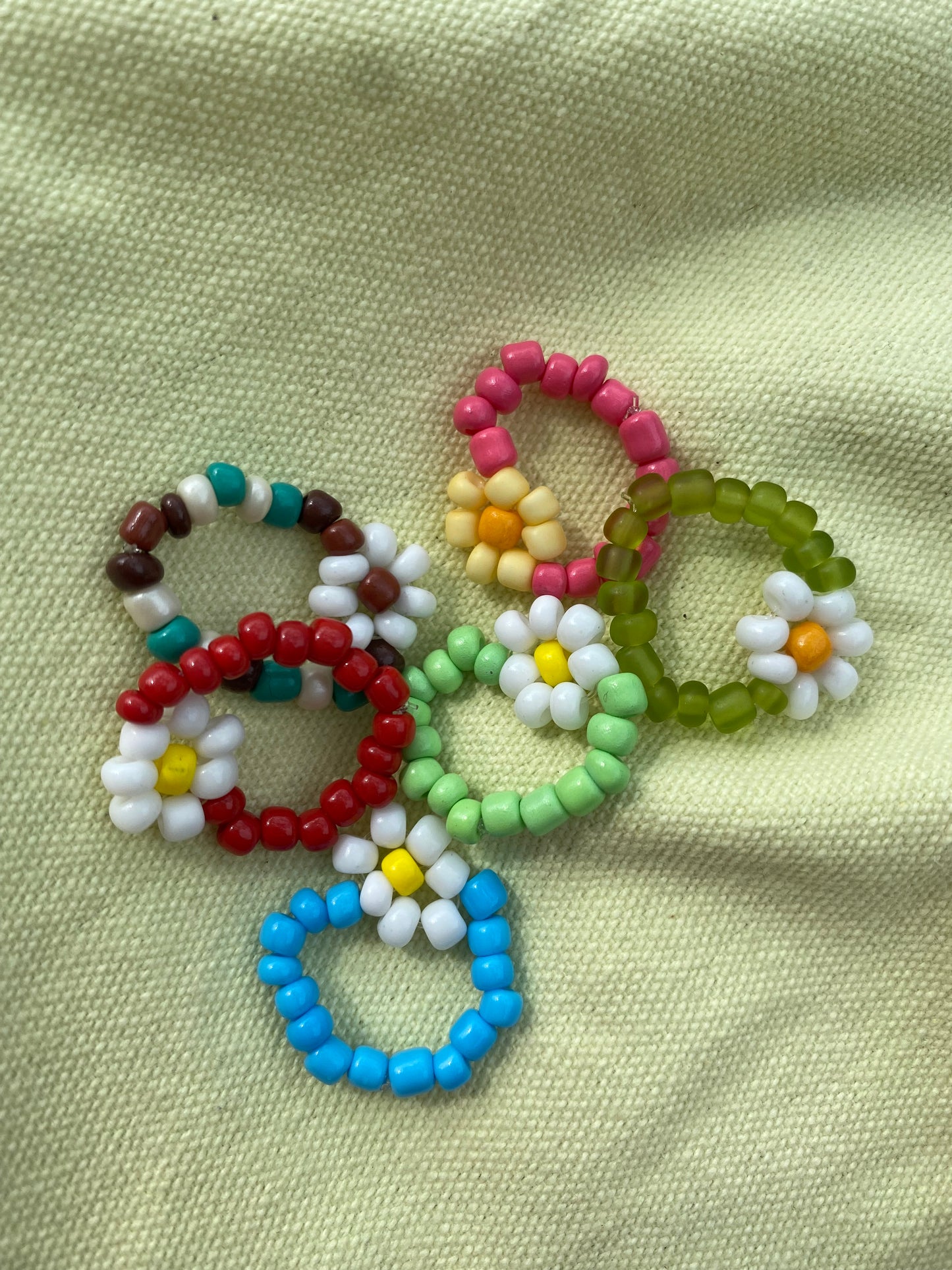 Seed Bead Flower Rings ✿