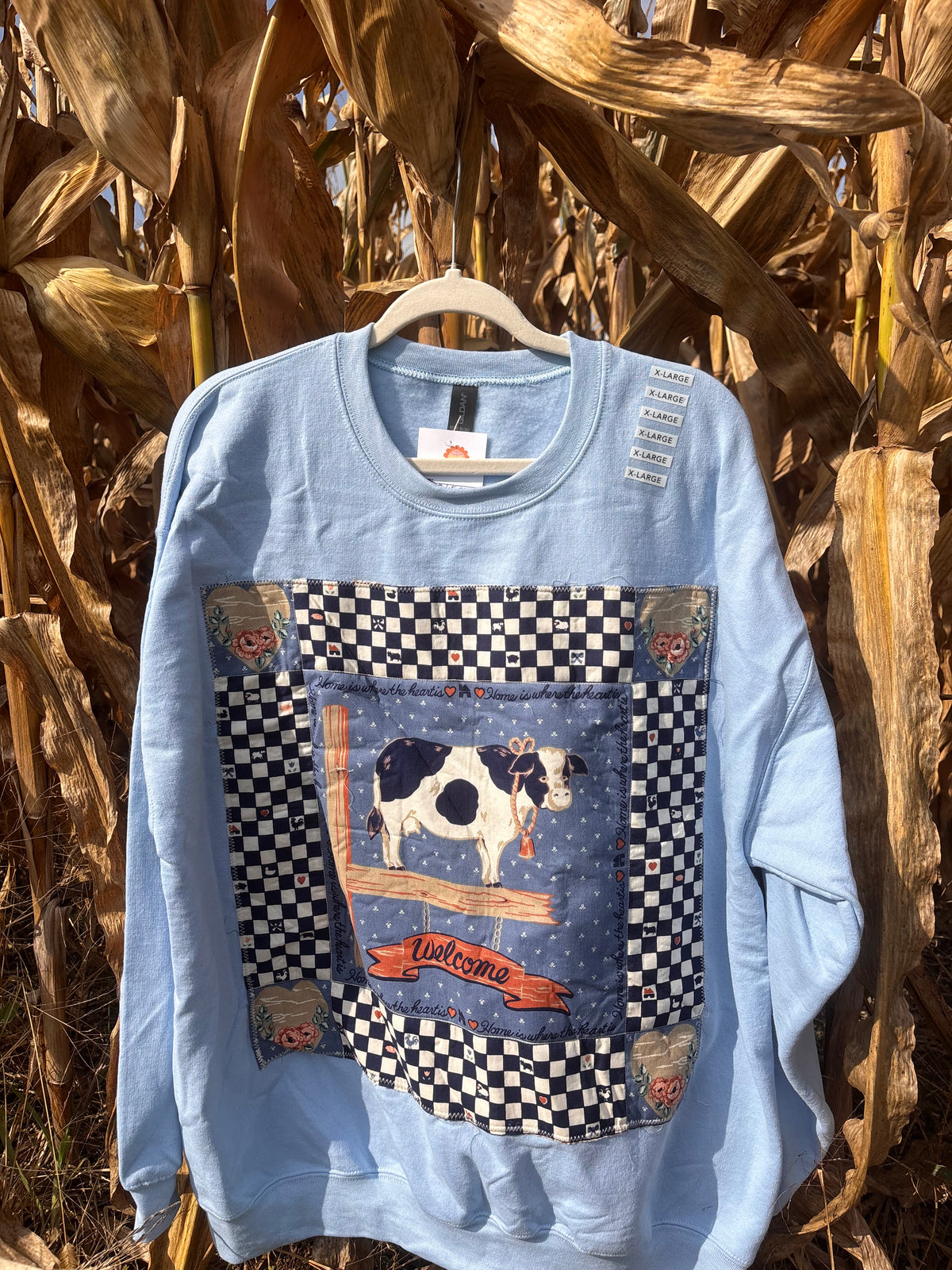 Quilted Cow Crewneck - XL