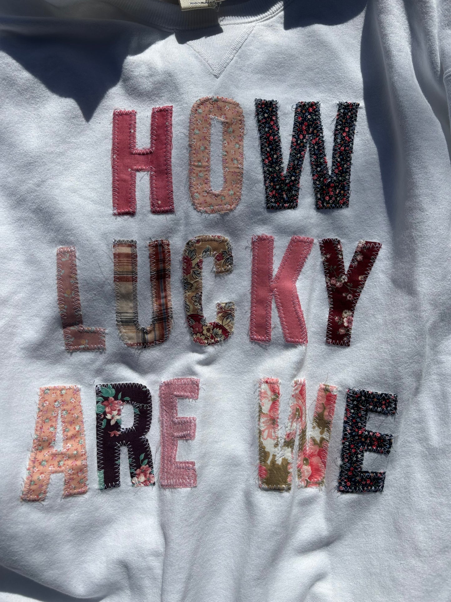 How Lucky Are We Crewneck- Pink