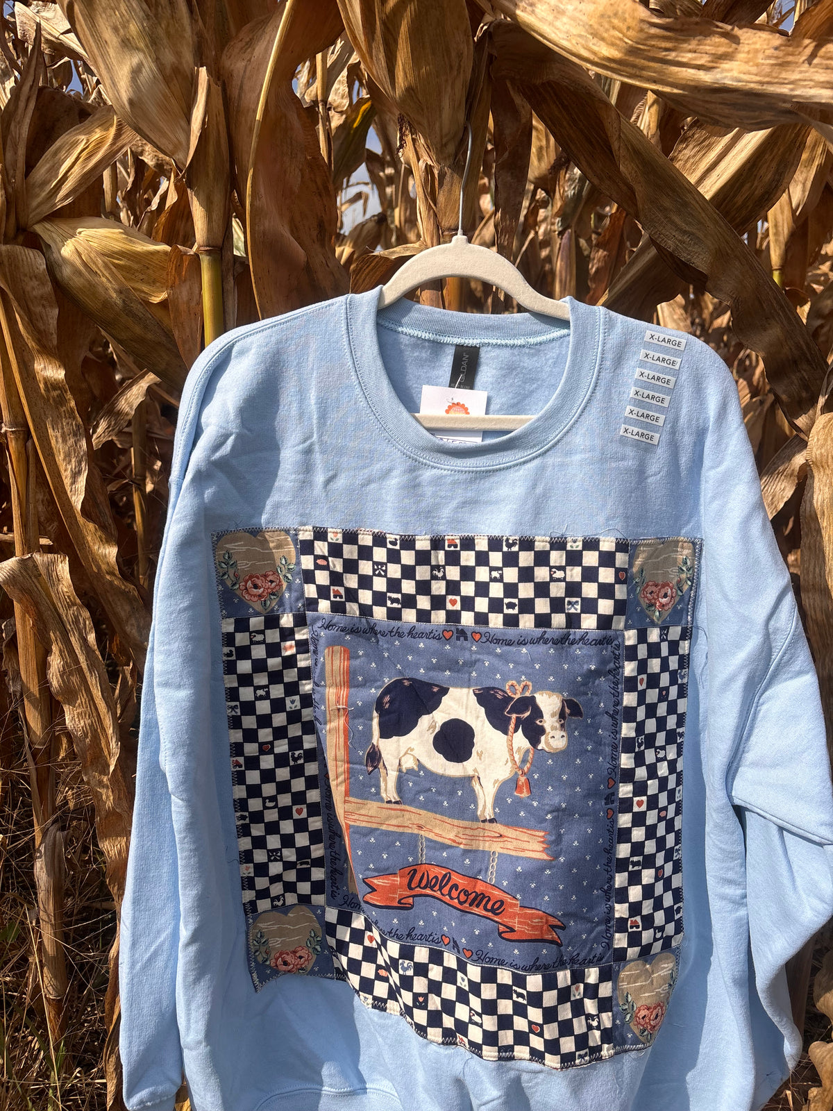 Quilted Cow Crewneck - XL