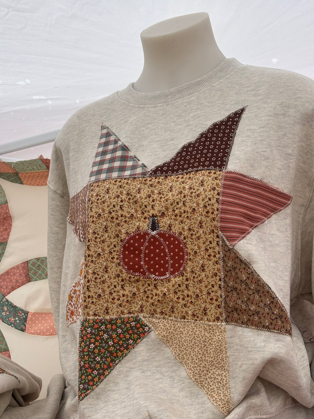 Pumpkin Quilt Crewneck