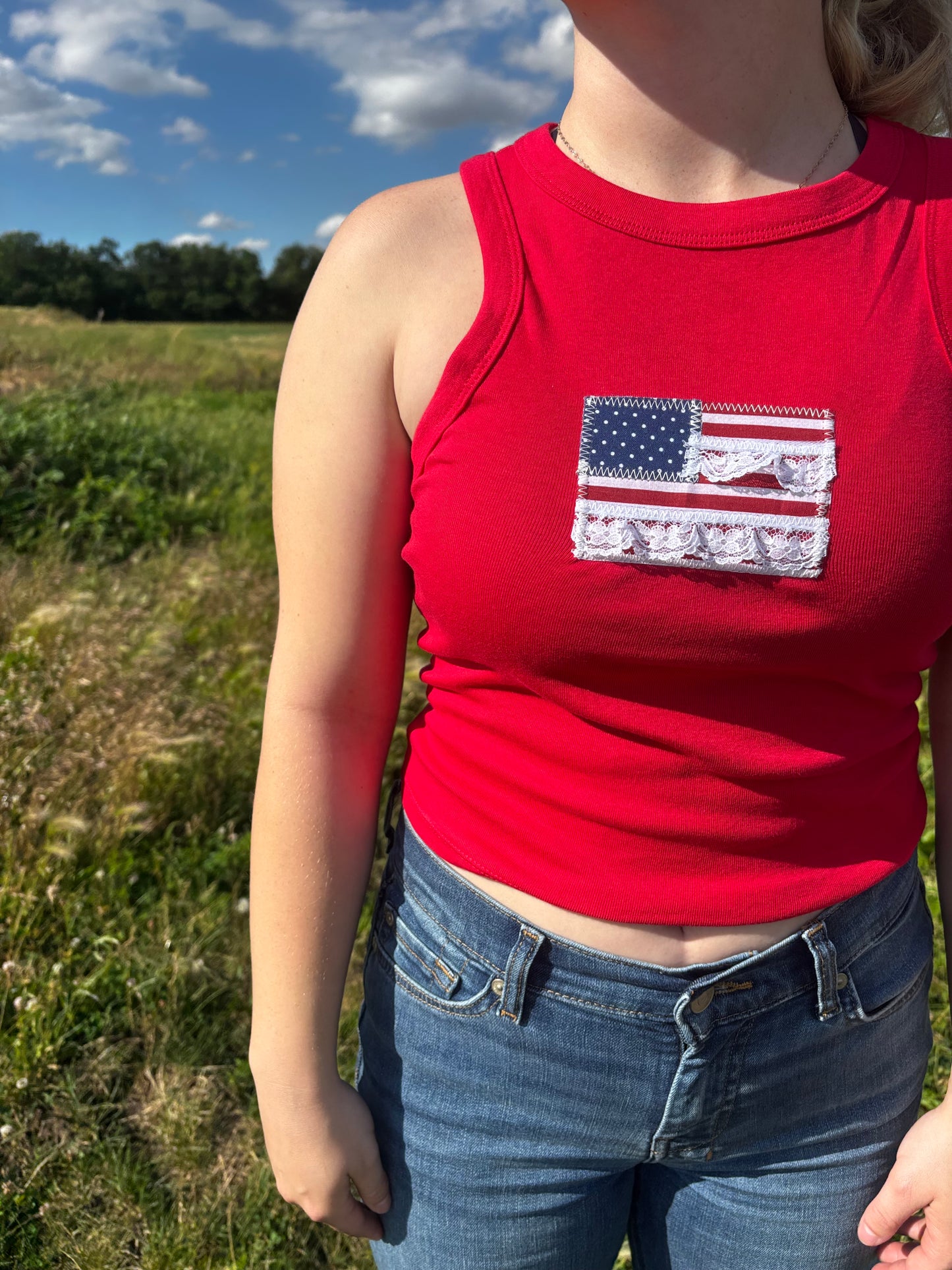 Flag tank - red