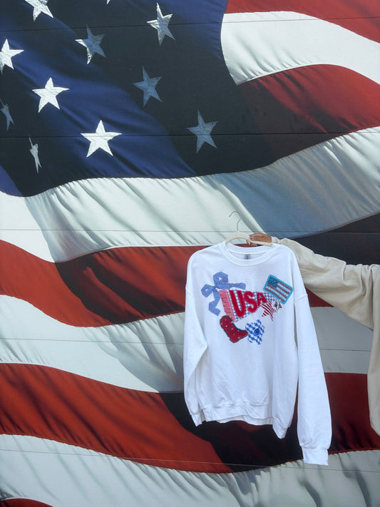 USA Pennant Crewneck