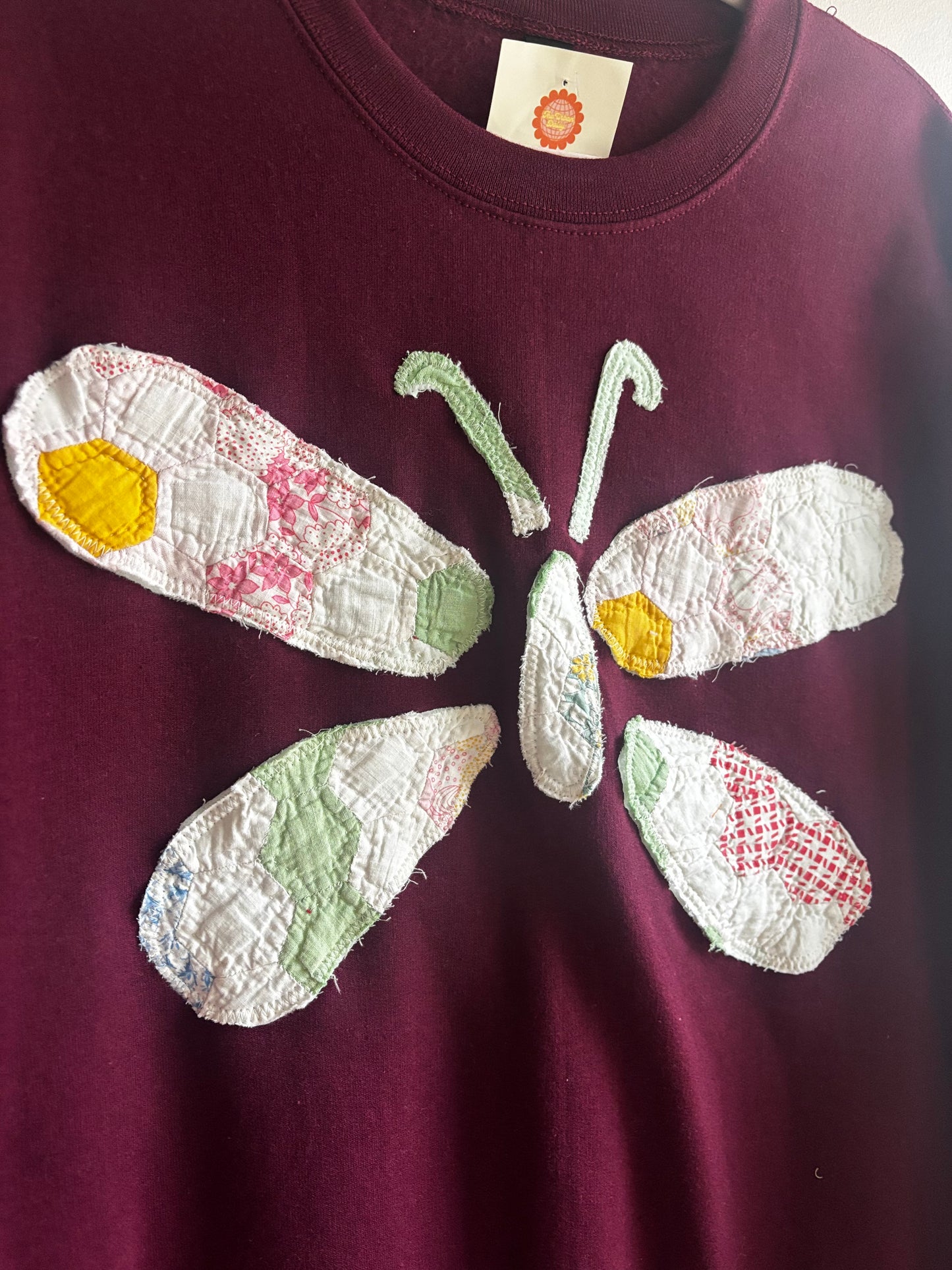 Quilted Butterfly Crewneck