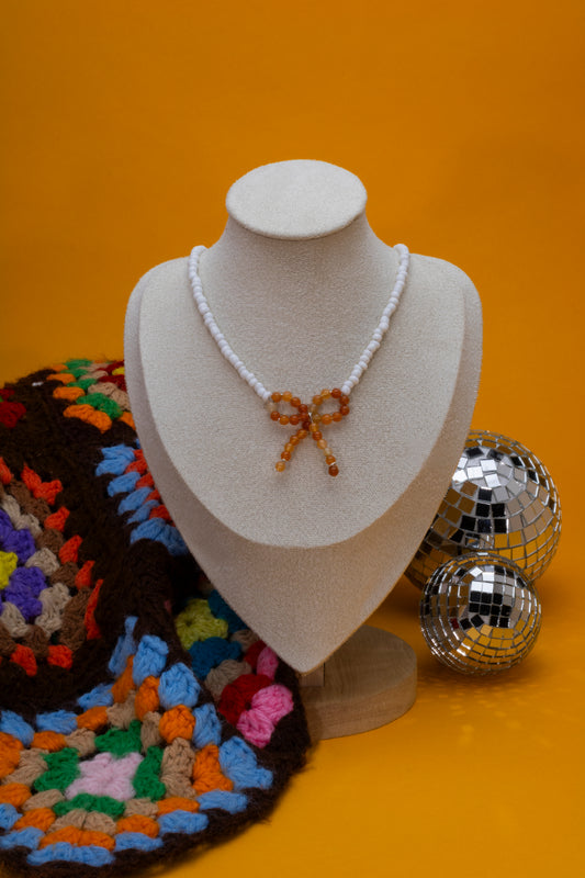 Orange Bow Necklace